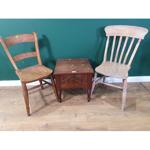 739 - Two Kitchen Chairs and a Box Commode, (R9)