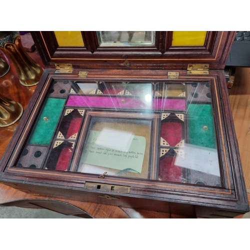 744 - A 19th Century Anglo-Indian brass bound Storage Box with multiple interior compartments mounted with... 