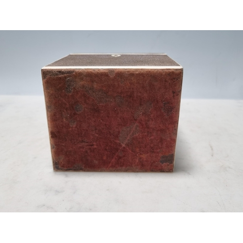 746 - A late 18th/early 19th shagreen covered single Tea Caddy Box with ivory stringing (Ivory Declaration... 