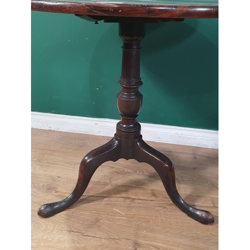 747 - A 19th Century mahogany tilt-top Table with turned column and tripod base, 2ft 6in diam, (R9)