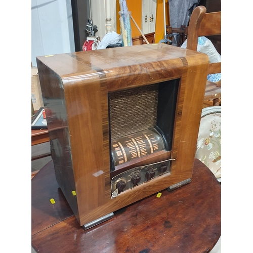 752 - An Art Deco walnut cased Radio by McMichael Radio Ltd, 19in H, (R9)