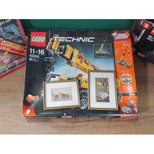 753 - A Lego Technic Model of a Truck, a Hornby Rail Freight Set and a Lego Technic Crane Set, and two sma... 