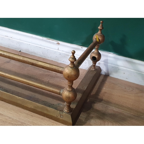 763 - A Victorian brass Fire Curb with turned rails, 4ft 7in W, (R8)