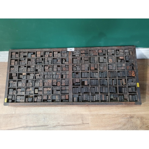 768 - A tray containing a a selection of assorted Printing Blocks mainly letters and some numbers. (R9).