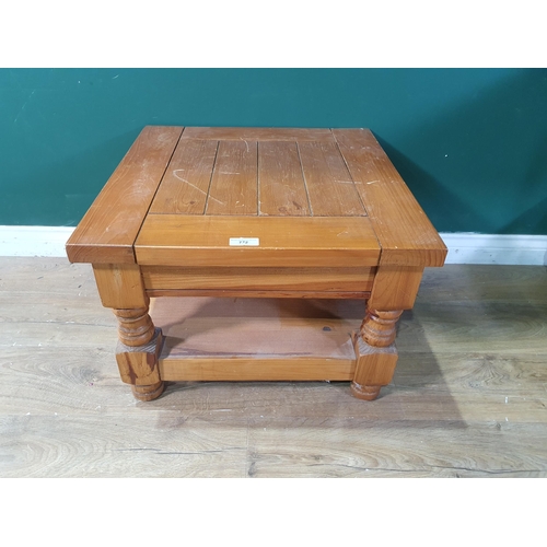 772 - A pine two-tier Coffee Table, (R9)