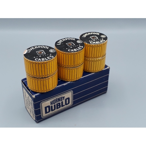 1021 - A box of 6x Hornby Dublo wooden Cable Drums, M, box superb, faint marking to one end