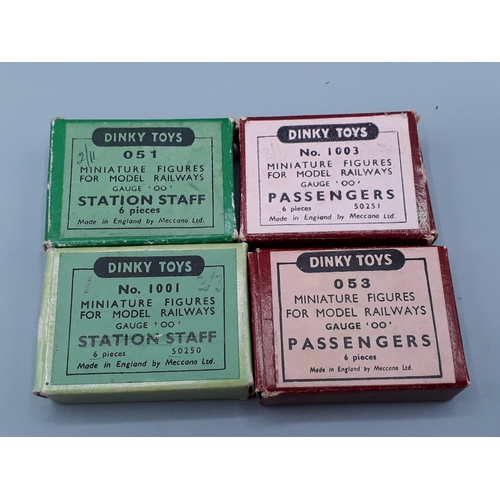 1023 - A reference set of four boxes of Hornby Dublo metal Figures comprising early versions of 1001 and 10... 