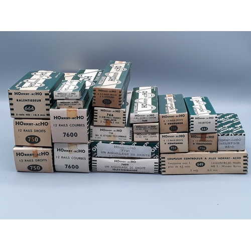 1030 - 21x boxes of Hornby Acho Track including 2x 7600, 2x 750, 7800, 7781, 3x 756, 649, 2x 758, 759, 7740... 