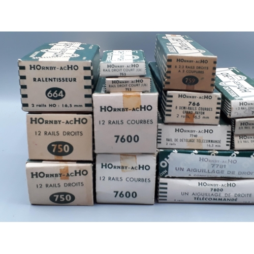 1030 - 21x boxes of Hornby Acho Track including 2x 7600, 2x 750, 7800, 7781, 3x 756, 649, 2x 758, 759, 7740... 