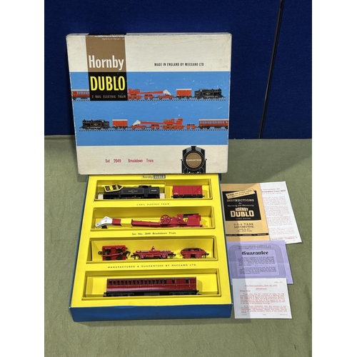 1036 - A boxed Hornby Dublo 2049 Breakdown Train Set, all items unused in mint condition. Box Ex, some scuf... 