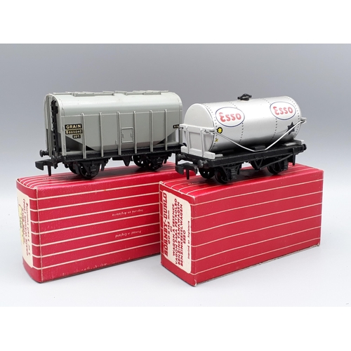 1037 - A boxed Hornby Dublo Export 4826 'Esso' Tanker and  4825 Grain Wagon, both unused in mint condition,... 