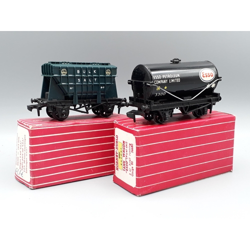 1040 - A boxed Hornby Dublo Export 4880 black 'Esso' Tanker and a boxed 4827 Salt Wagon, both unused in min... 