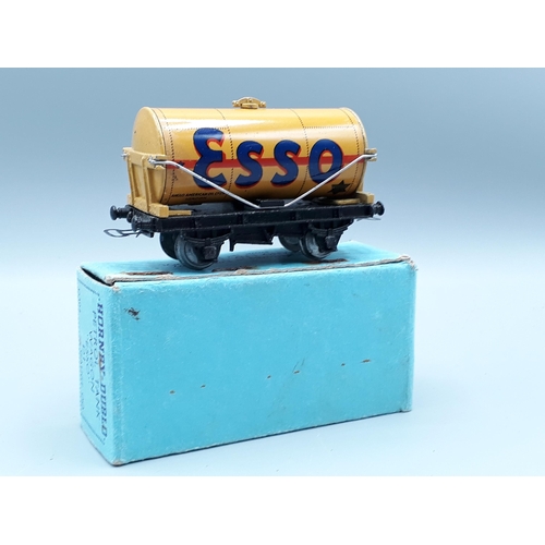 1048 - A boxed pre-war Hornby Dublo D1 buff 'Esso' Tanker, superb example with no fatigue to wheels or chas... 