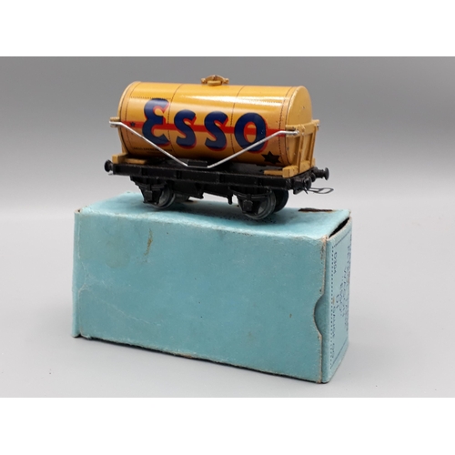 1048 - A boxed pre-war Hornby Dublo D1 buff 'Esso' Tanker, superb example with no fatigue to wheels or chas... 