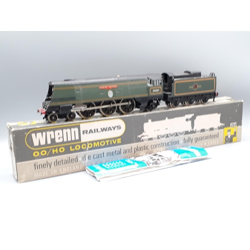 1052 - A boxed Wrenn W2265 'Winston Churchill' Battle of Britain Class Locomotive, Nr M, driving wheels and... 