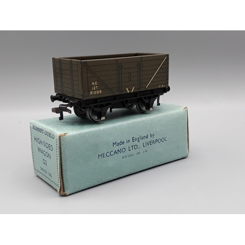 1060 - A boxed Hornby Dublo D2 LNER High-sided Wagon, M, superb box, no rusting to staples, 3/48 complete w... 