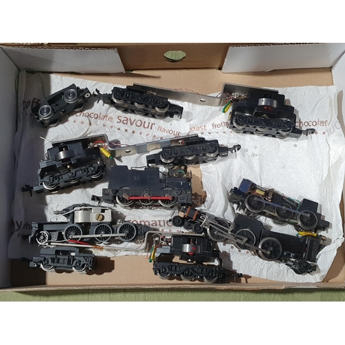 1180 - Seven complete Hornby Dublo Locomotive Chassis including 'Dorchester' and 0-6-2T horseshoe (modified... 