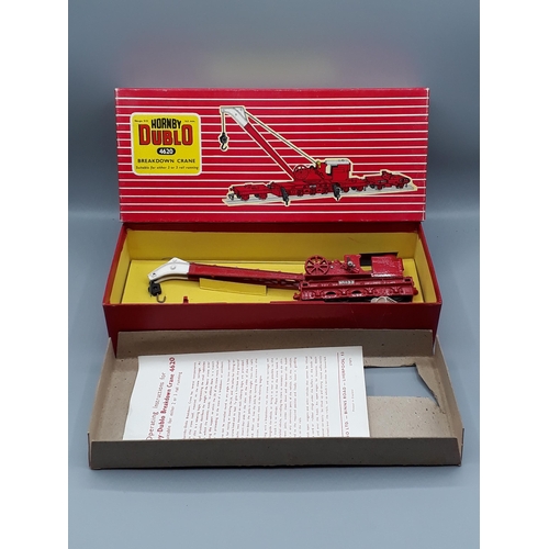 1197 - A boxed Hornby Dublo 4620 Breakdown Crane in striped box, M, appears unused with no sign of use to t... 