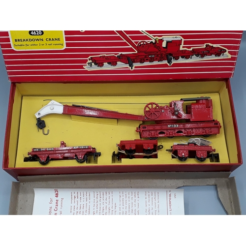 1197 - A boxed Hornby Dublo 4620 Breakdown Crane in striped box, M, appears unused with no sign of use to t... 