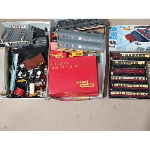 1220 - Two boxes of Triang Track and Accessories including Turntable, Girder Bridge, Controller, boxed Oper... 