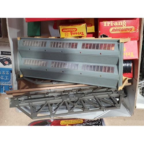 1220 - Two boxes of Triang Track and Accessories including Turntable, Girder Bridge, Controller, boxed Oper... 