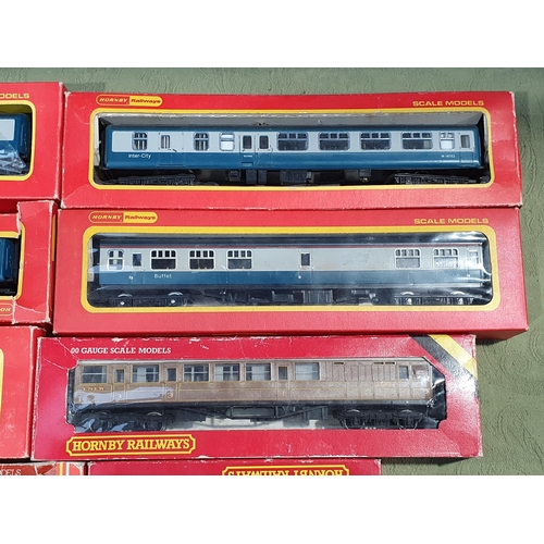 1221 - Six assorted boxed Hornby 00 gauge Coaches and fifteen boxed Hornby, Dapol and Oxford Rail Wagons