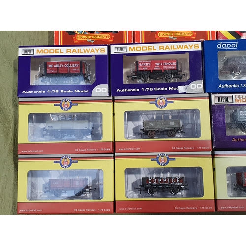 1221 - Six assorted boxed Hornby 00 gauge Coaches and fifteen boxed Hornby, Dapol and Oxford Rail Wagons