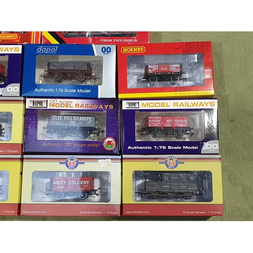 1221 - Six assorted boxed Hornby 00 gauge Coaches and fifteen boxed Hornby, Dapol and Oxford Rail Wagons