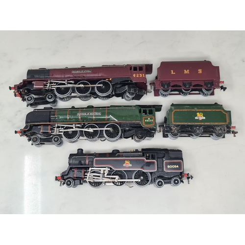 1232 - Three unboxed Hornby Dublo 3-rail Locomotives including 'Duchess of Montrose' in gloss livery, 'Duch... 