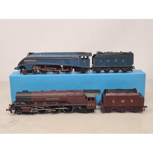 1233 - Two unboxed Hornby Dublo 3-rail Locomotives including A4 'Sir Nigel Gresley' in reproduction pre-war... 