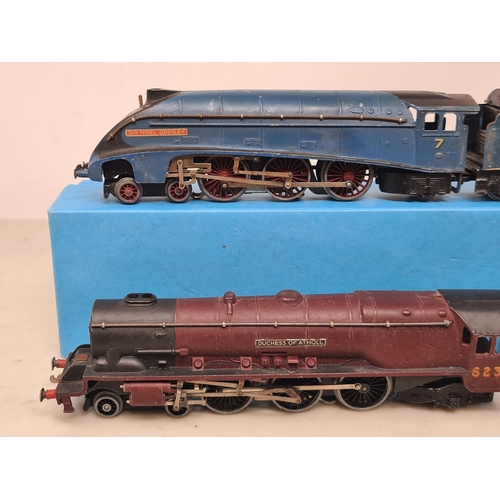 1233 - Two unboxed Hornby Dublo 3-rail Locomotives including A4 'Sir Nigel Gresley' in reproduction pre-war... 