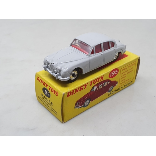 1500 - A boxed Dinky Toys No.195 grey Jaguar 3.4l Saloon, Nr M-M, box Nr perfect