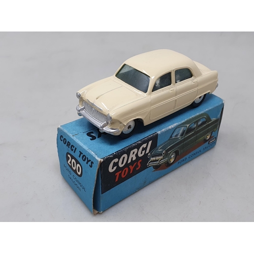 1510 - A boxed Corgi Toys No.200 cream Ford Consul Saloon, Nr M-M, box Ex plus
