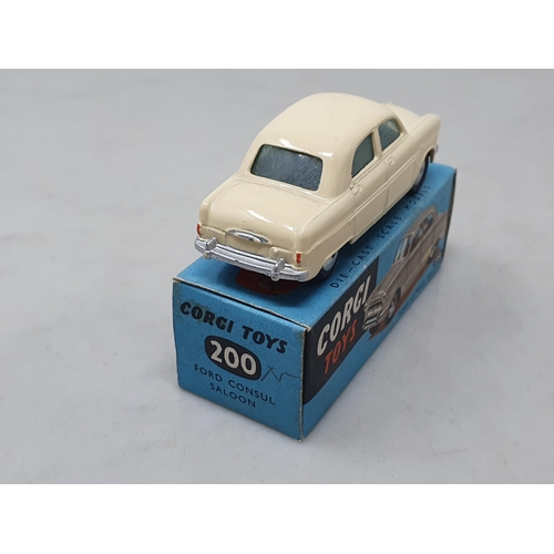 1510 - A boxed Corgi Toys No.200 cream Ford Consul Saloon, Nr M-M, box Ex plus