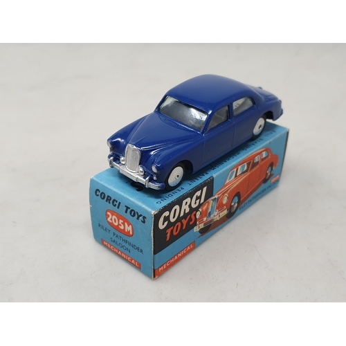 1512 - A boxed Corgi Toys No.205M dark blue Riley Pathfinder, Nr M-M, with illustrated leaflet, box Ex plus