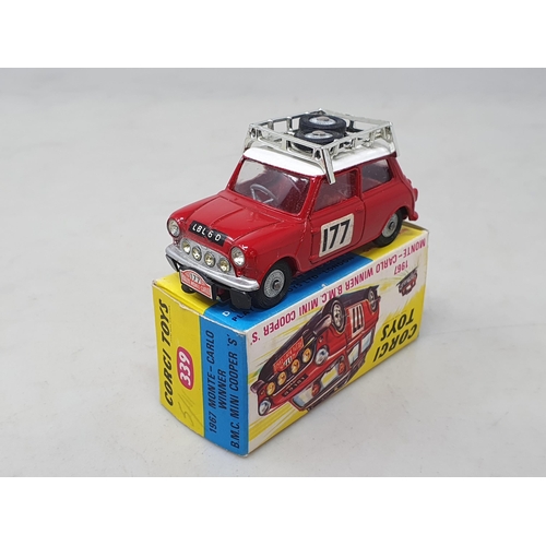 1524 - A boxed Corgi Toys No.339 1967 Monte-Carlo B.M.C. Mini-Cooper 'S' with Morris Grille and cast hubs, ... 