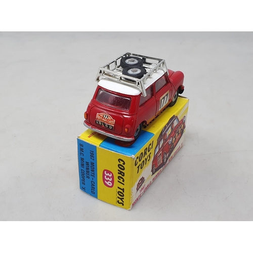 1524 - A boxed Corgi Toys No.339 1967 Monte-Carlo B.M.C. Mini-Cooper 'S' with Morris Grille and cast hubs, ... 