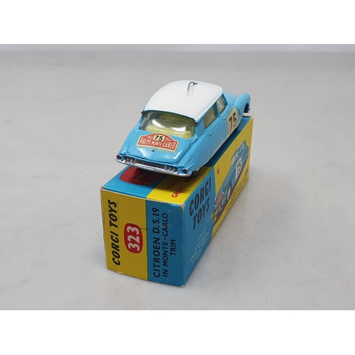 1528 - A boxed Corgi Toys No.323 Citroen D.S.19 in Monte-Carlo Trim, M, box Nr perfect