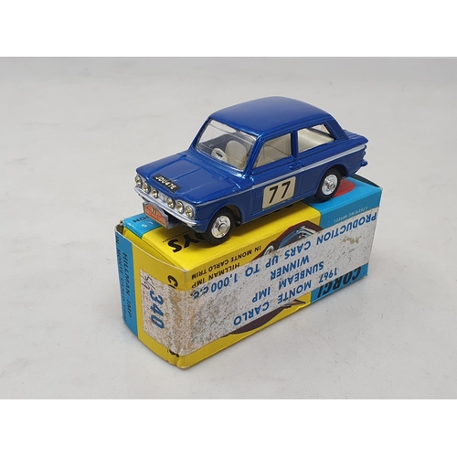 1529 - A boxed Corgi Toys No.340 Hillman Imp in 1967 Monte-Carlo Trim, M, in superb over sticker box with l... 