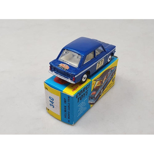 1529 - A boxed Corgi Toys No.340 Hillman Imp in 1967 Monte-Carlo Trim, M, in superb over sticker box with l... 