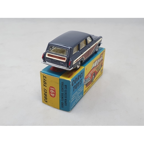 1535 - A boxed Corgi Toys No.491 grey Ford Consul Cortina Super Estate Car, M, box G