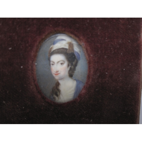 310 - ATTRIBUTED TO SAMUEL COTES. Portrait miniature of a Lady, head and shoulders, wearing head-dress, on... 