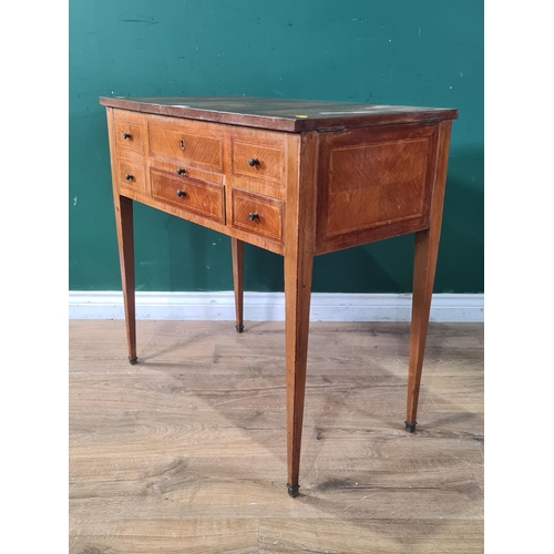 463 - A mahogany Dressing Table the top with three lift up lidded compartments one with a fitted mirror, a... 