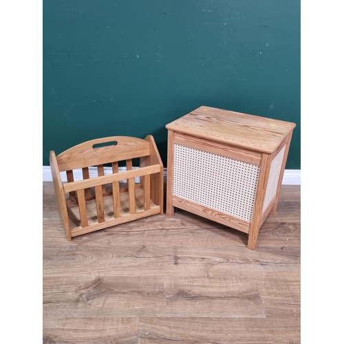 455 - A modern pine Linen Box and a Magazine Rack. (R2).