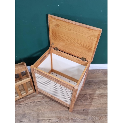 455 - A modern pine Linen Box and a Magazine Rack. (R2).