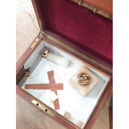 449 - A 19th Century mahogany Box 1ft 7in W x 8 1/2in H, an antique mahogany Humidor, a Cigar Cutter and a... 