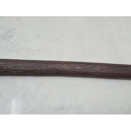 89 - An Aboriginal hardwood 'nula nula' Club with reeded and chip carving 2ft 2in L. (R2).