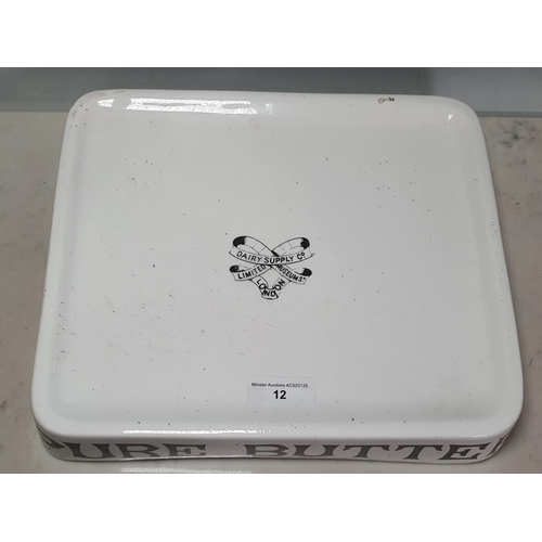 12 - A 'Dairy Supply Co.' ceramic Butter Slab 1ft 1in W x 3in H (R1)