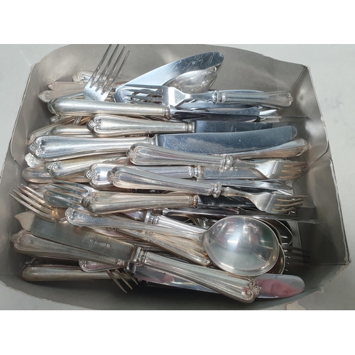 125 - A quantity of Roberts & Belk plated Cutlery, king's pattern, mostly boxed, a box of plated Cutlery e... 