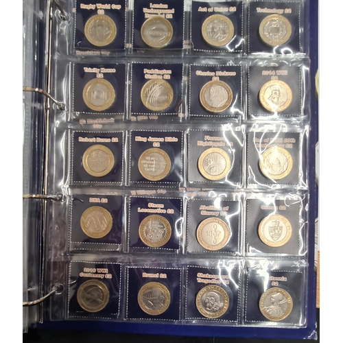 159 - A Collection of 50 pence pieces and two pound Coins, in change checker Album, to include a 2019 re-i... 